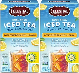 Celestial Seasonings Cold Brew Sweetened With Lemon, 18 Count (Pack of 2)