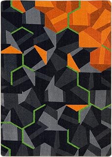 Joy Carpets Stealth 7'8" x 10'9" Area Rug in Color Tangerine