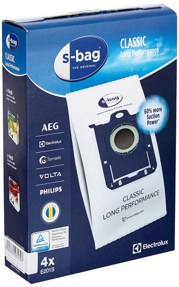 Vacuum Cleaner Bags E201B by Electrolux – 3.5 liters, Paper, White, Pack of 2, Model E201S