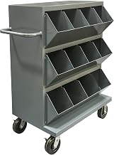 Durham MSB12-2036-95 Mobile Storage Bin Cart with 12 Compartments