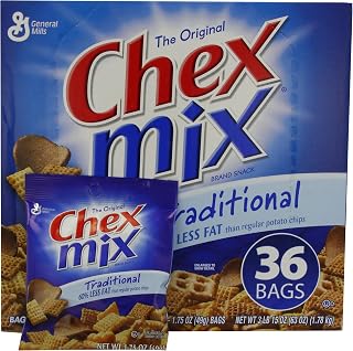 General Mills Chex Mix Traditional 60% Less Fat Than regular Potato Chips, 1.75 oz. Bags, 36 Count