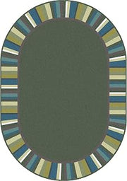 Joy Carpets Kid Essentials Clean Green Rug, Soft, 10'9" x 13'2" Oval