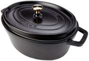4.25-Quart Oval Cocotte by STAUB – 4.25 quarts, 4.2 liters, Cast Iron, Black, Model 40509-315-0