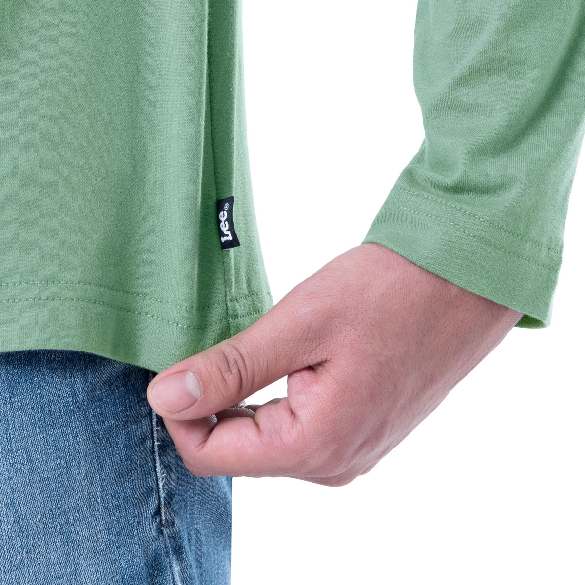 mens Long Sleeve Cotton T-shirt T Shirt – Cotton, Basil, Model WRT21800