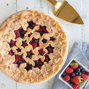 Nordic Ware 13.94 x 13.63 x 0.25 inch / Stars & Cherries Pie Top Cutter / Red Cookie Cutters