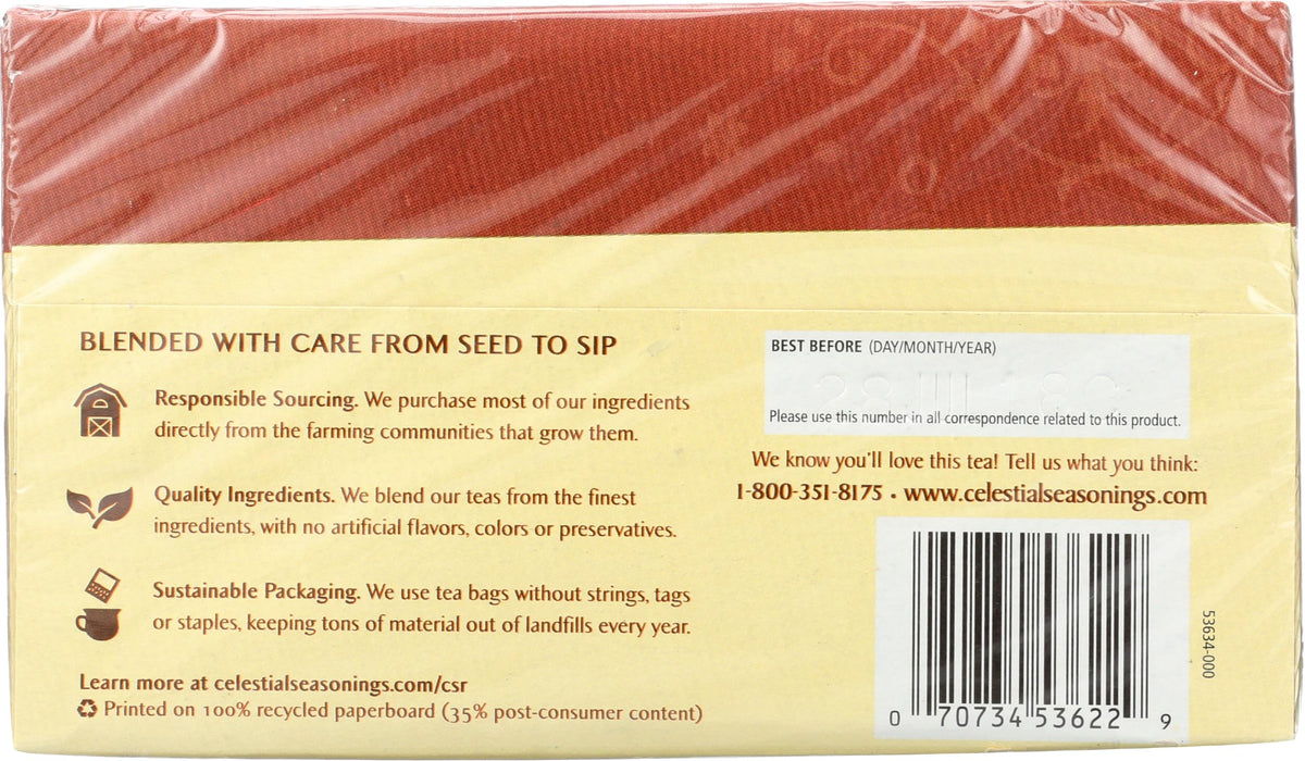 Fireside Vanilla Spice Tea by Celestial Seasonings – 20 Count (Pack of 1), Plastic, Model 0070734536229