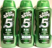 Irish Spring Body Wash & Shampoo - 5 in 1 - Net Wt. 18 FL OZ (532 mL) Per Bottle - Pack of 3 Bottles