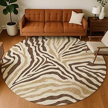 Addison Rugs Chantille ACN2523 Fudge 8' x 8' Indoor/Outdoor, Machine Washable, Easy Clean, Non Shedding, Bedroom, Living Room, Dining Room, Kitchen, Patio Round Rug