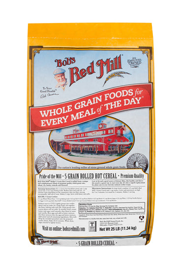 5 Grain Rolled Hot Cereal by Bob's Red Mill – 25 Pound (Pack of 1), Model 1180B25