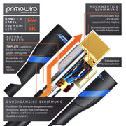 CSL - 8K HDMI Cable Angled 90° - 270° (3.0 m 270° Angled Plug) by CSL-Computer – 3,0m 270° Winkelstecker, Plastic Copper Aluminium Metal PVC, black, Model 648531864