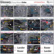 Explorer Gray Moon/Red Mars 2 Globe Set by Mapsoft – 21.3"D x 13.4"H x 11.4"W, Plastic (ABS), Moon Globe - Gray / Mars Globe - Red, Pack of 2, Model 2MR-24