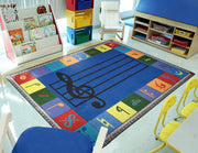 Note Worthy Elementary Rug by Joy Carpets – 10'9" x 13'2" (Rectangular), Nylon, Multi Color, Model 1462G-01