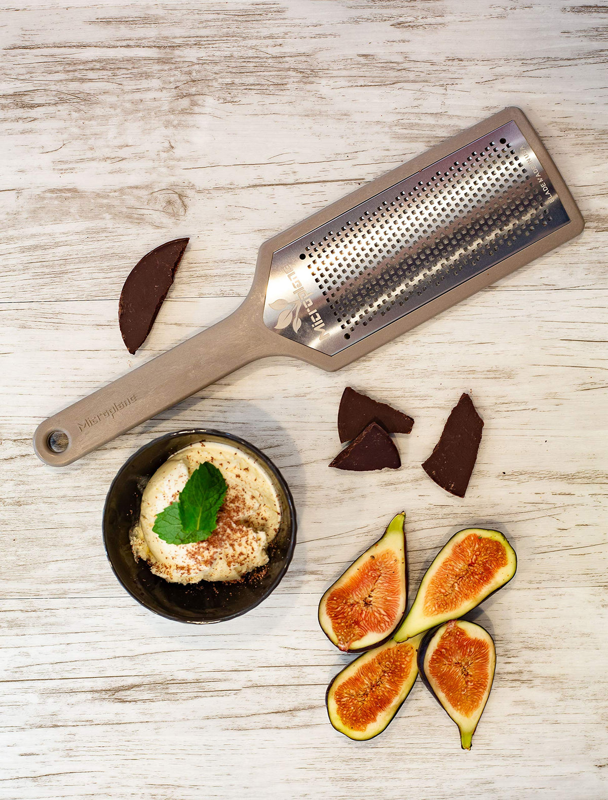 Ecograte Series Grater (Fine by Microplane – 11.50 x 3.00 x 1.00 Inches, Bamboo, Dover Grey, Model 15102