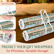 Elf Stor Gift Wrap Organizers, 40.5 x 9 Inches, Clear, Set of 2