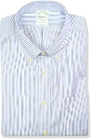 Brooks Brothers Mens Slim Fit Made in USA Mixed Stripes Pocket Dress Shirt,