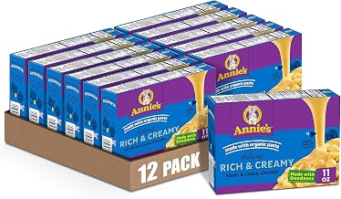Annie's Deluxe Macaroni and Cheese with Organic Pasta by Annie's Homegrown – 11.3 Ounce (Pack of 12), Natural, Pack of 12