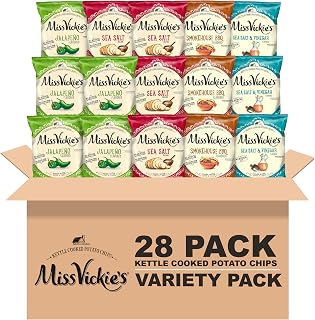 Miss Vickie's Kettle Cooked Potato Chips, Variety Pack, 1.375 Ounce (Pack of 28)