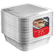Stock Your Home 20 Pack / Silver / Pans W/Lids. Disposable Cookware