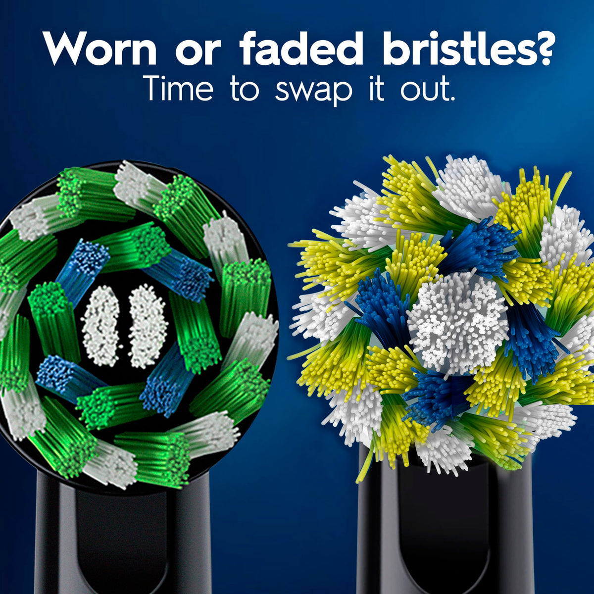 Electric Toothbrush Replacement Brush Heads by Oral-B – 1 Count (Pack of 2), Nylon, White, Pack of 2, Model CrossAction and Sensitive