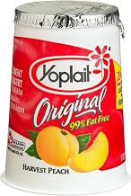 Yoplait Yogurt Peach Original, 6-Ounce Cups (Pack of 12)