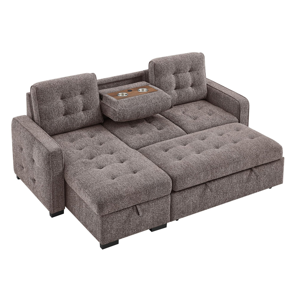 U0707 Brown Reversible Sofa Bed by Global Furniture USA – Metal, Brown, Pack of 2, Model AMZ-U0707-BROWN-REVERSIBLE SOFA BED