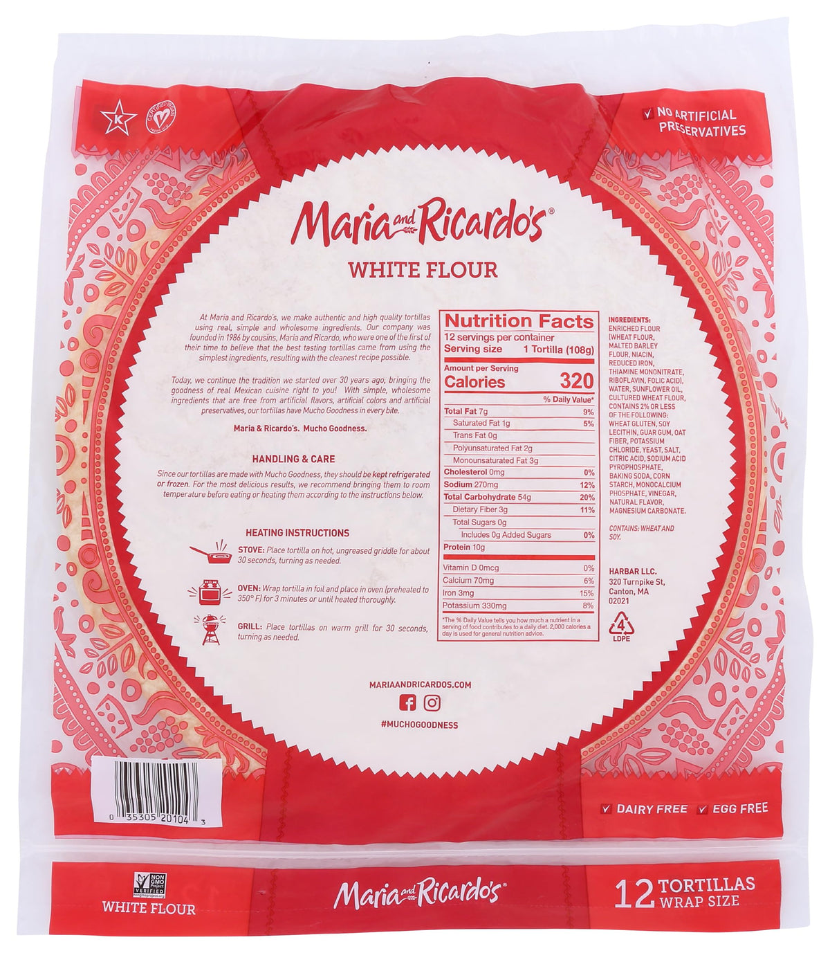 Maria & Ricardos White Tortillas 12 Inch by bobalife – 2.85 Pound (Pack of 1)
