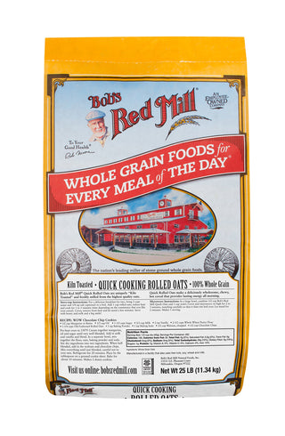 Quick Cooking Rolled Oats by Bob's Red Mill – 25 Pound (Pack of 1), Model BWC08251