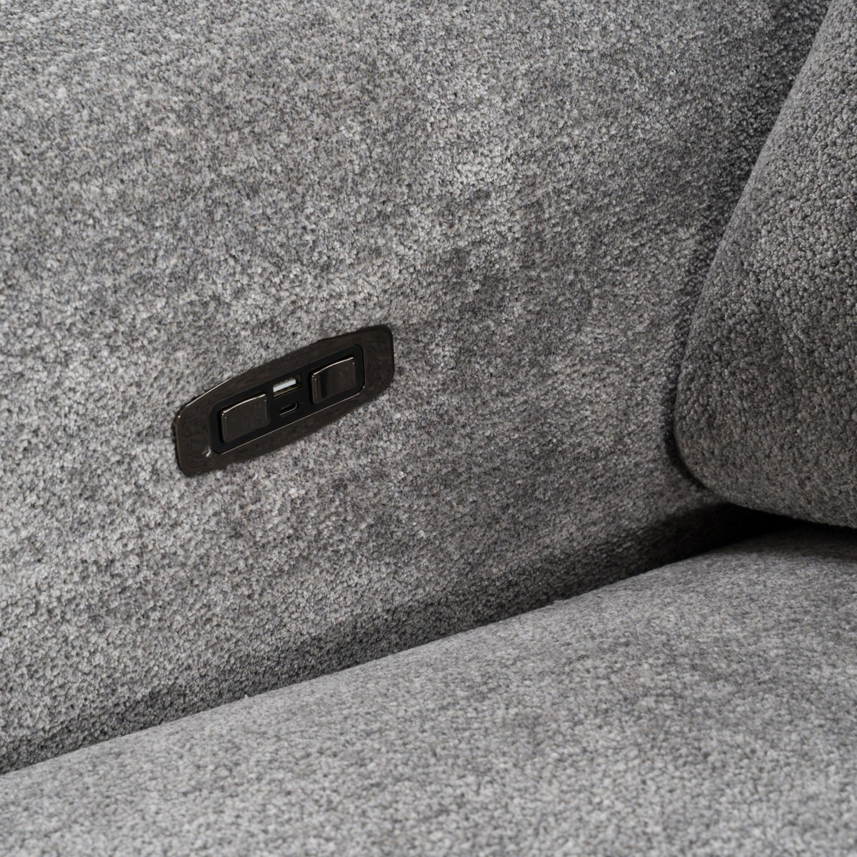 Brevig - Modern Grey Fabric Sofa w/ 2 Recliners by Limari Home – Fabric, Grey, Model LIM-83352