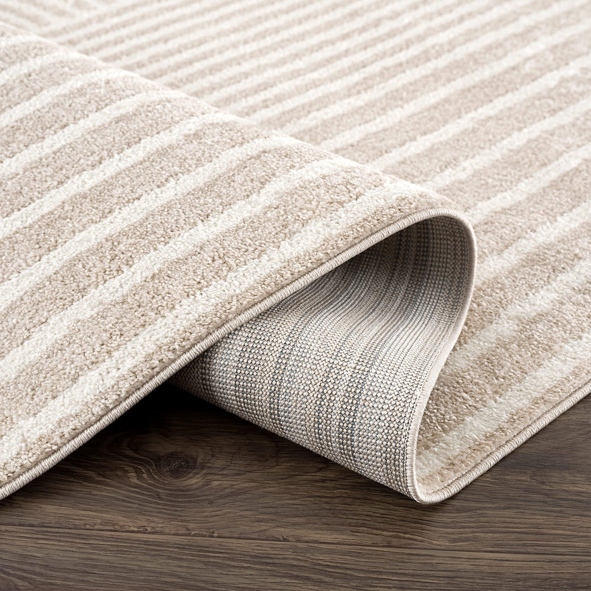 Area Rug for Living Room -Nuevo 2' x 3' Beige Arch Pattern Area Rug by Abani – 2' x 3' (Rectangular), Polypropylene, Cream, Model NUE150A