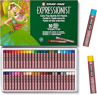 SAKURA Cray-Pas Expressionist Oil Pastel Set, 50 Sticks