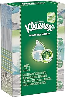 Kleenex Facial Tissues with Lotion, 120 ct, 4 Pack