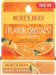 Burt's Bees Flavor Crystals 100% Natural Lip Balm, Sweet Orange with Beeswax & Fruit Extracts - 1 Tube