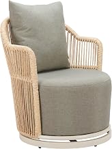 Zuo Lanai Swivel Chair Multicolor, Multicolor Accent Chair, Modern Style, Outdoor Fabric, Removable and Washable Cushion Cover, Aluminum, Outdoor Living, 29.1" W x 28" D x 36.6" H, Non-Stackable