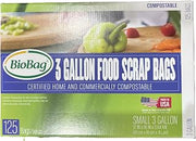 BioBag Food Waste Compostable Bags (3 Gallon), 125 Count