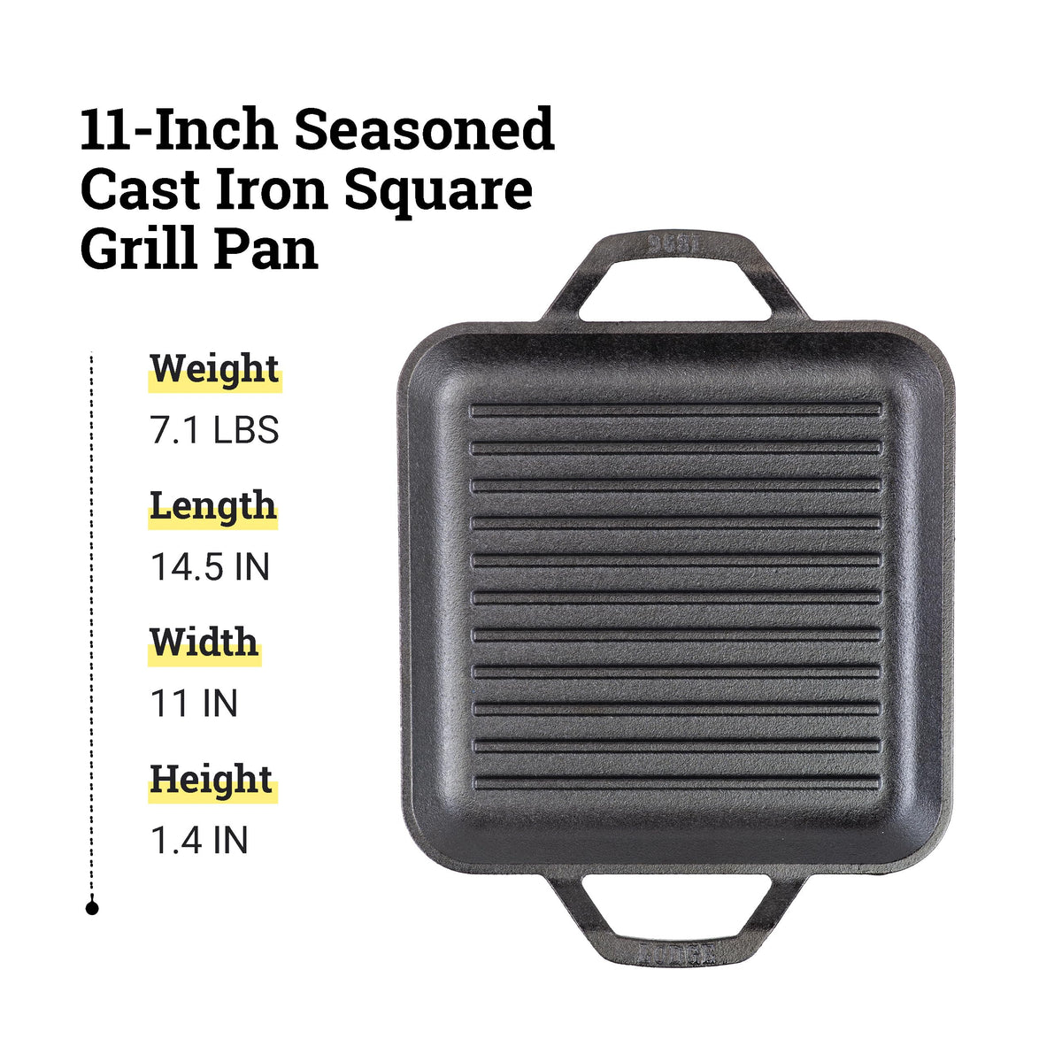 Lodge 11" / Negro / 5.0 quarts Grill Pans