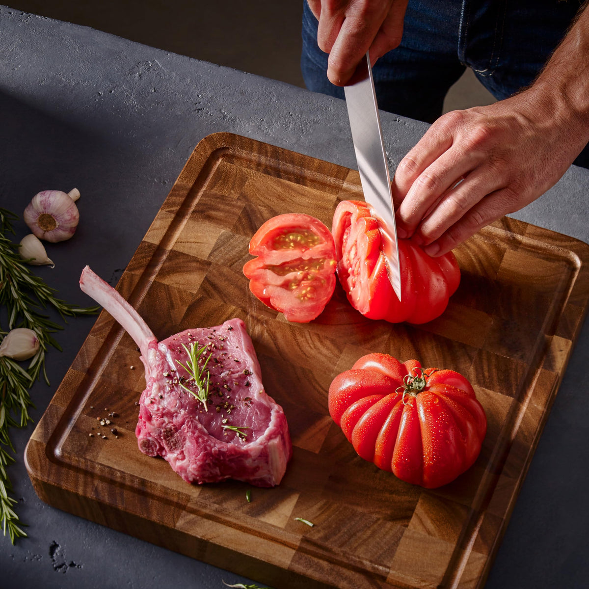 Wusthof Classic 10 Piece Knife Set with Acacia Block by Wüsthof – Stainless Steel,Steel, Acacia Block, Pack of 10, Model Ikon Creme