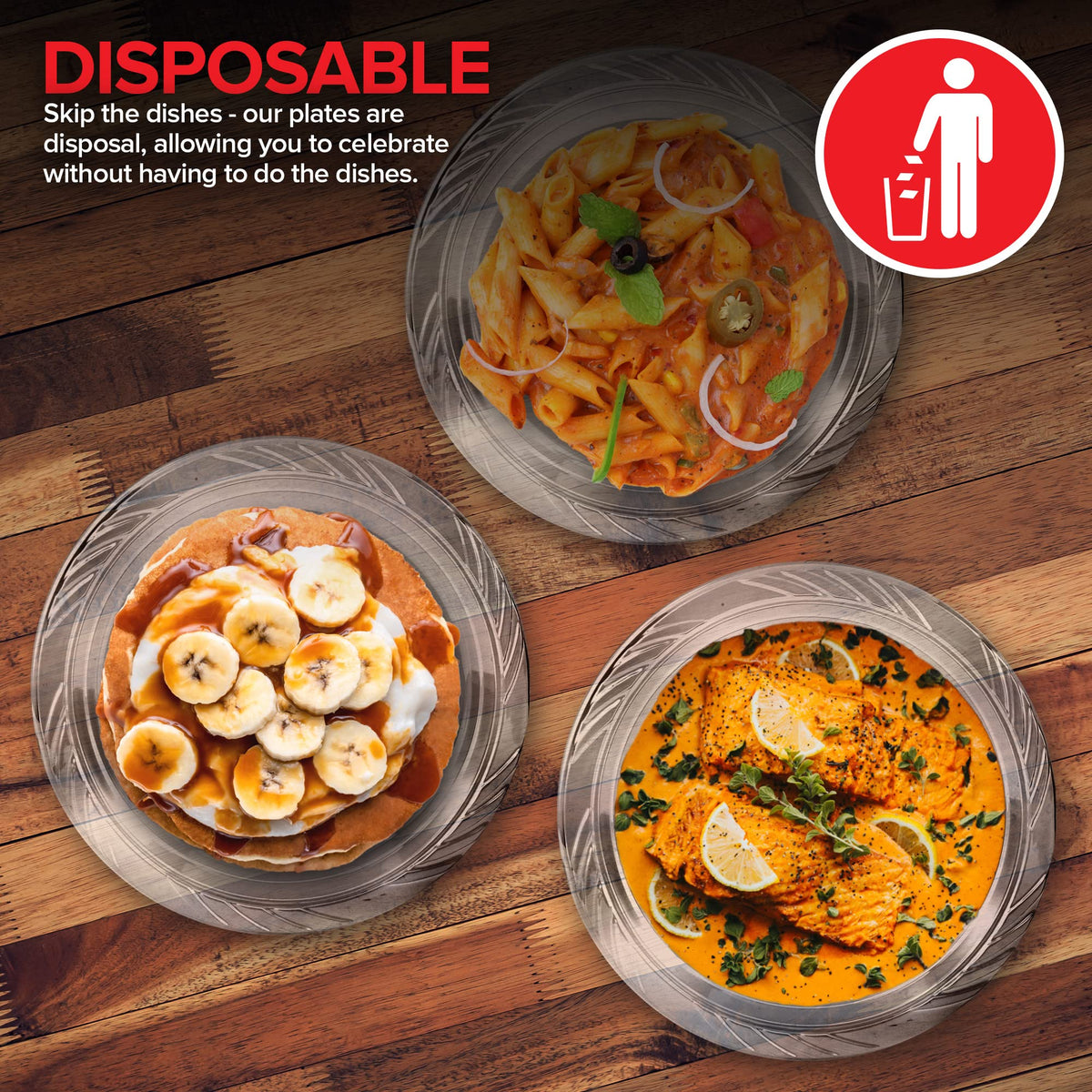 Stock Your Home 120 / 9 Inch / Clear Plates