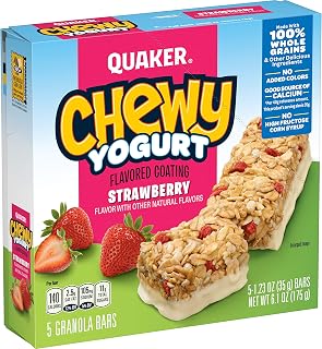 Quaker Chewy Yogurt Granola Bar, Strawberry 5 Count (Pack of 1)