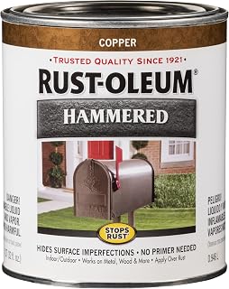 Rust-Oleum Stops Rust Brush On Protective Enamel Paint, Hammered Copper | Rust and Corrosion Resistant, Indoor and Outdoor Durability, Beautiful Finish on Metal, Wood and More, Quart