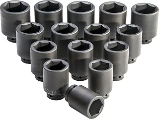 Stanley Proto J76115 1" Drive 6-Point Deep Impact Socket Set (15-Piece)