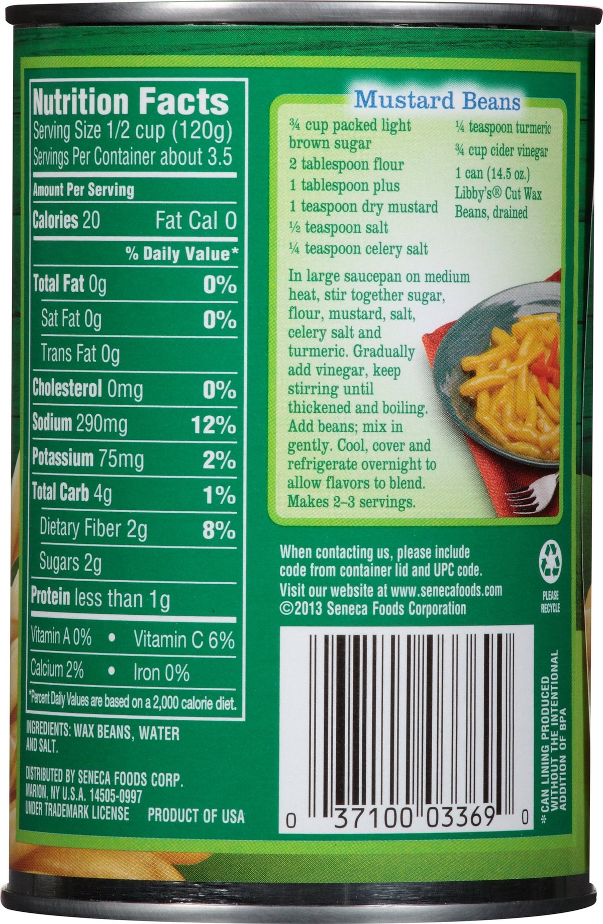 Cut Wax Beans by Libby's – 14.5 Ounce (Pack of 12), Pack of 12