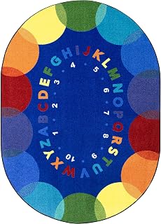Joy Carpets Take A Seat 5'4" x 7'8" Oval Area Rug in Color Multi