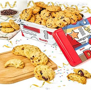 David's COOKIES Congratulations Cranberry Pistachio Biscuits Sampler Tin – 9.3oz Crunchy Gourmet Cookies with Fruit and Nuts – Bakery Snack Gift Box for Celebrations, Appreciation and All Occasions