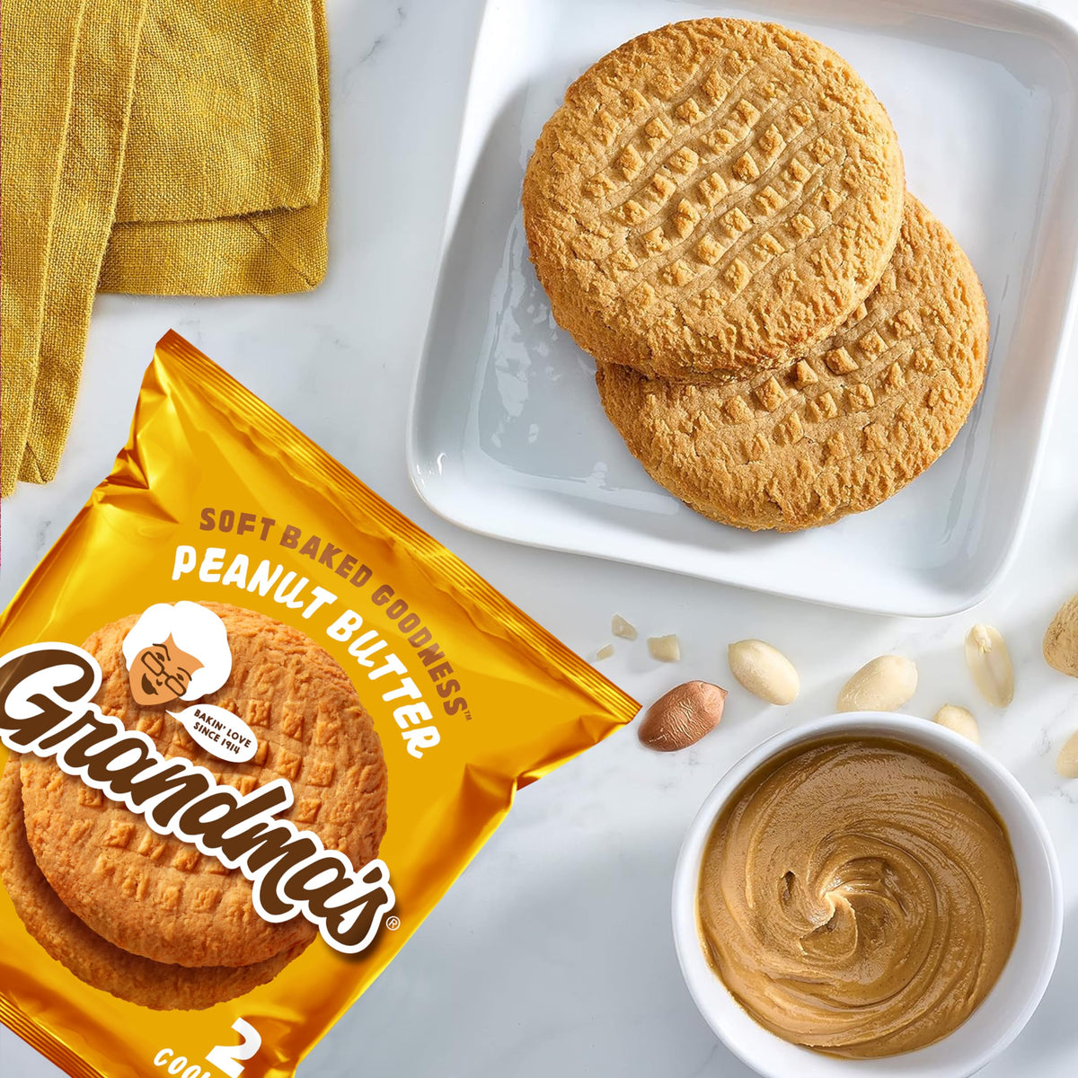 Peanut Butter Cookies by Grandma's – 2.5 Ounce (Pack of 60), chocolate, Pack of 60, Model 45091