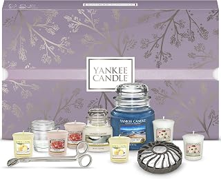 Yankee Candle Classic The Fragrance Gift Set Box Including Scented Candles and Accessories, Set of 11, White,Pink