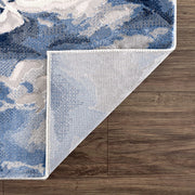 Rugs Contemporary Blue & Grey Marble Ice Design Washable 7'9" x 10'2" (8'x10') Area Rug - Modern Swirl Watercolor Bedroom Rug by Abani – 8' x 10' (Rectangular), Model REG110A-8