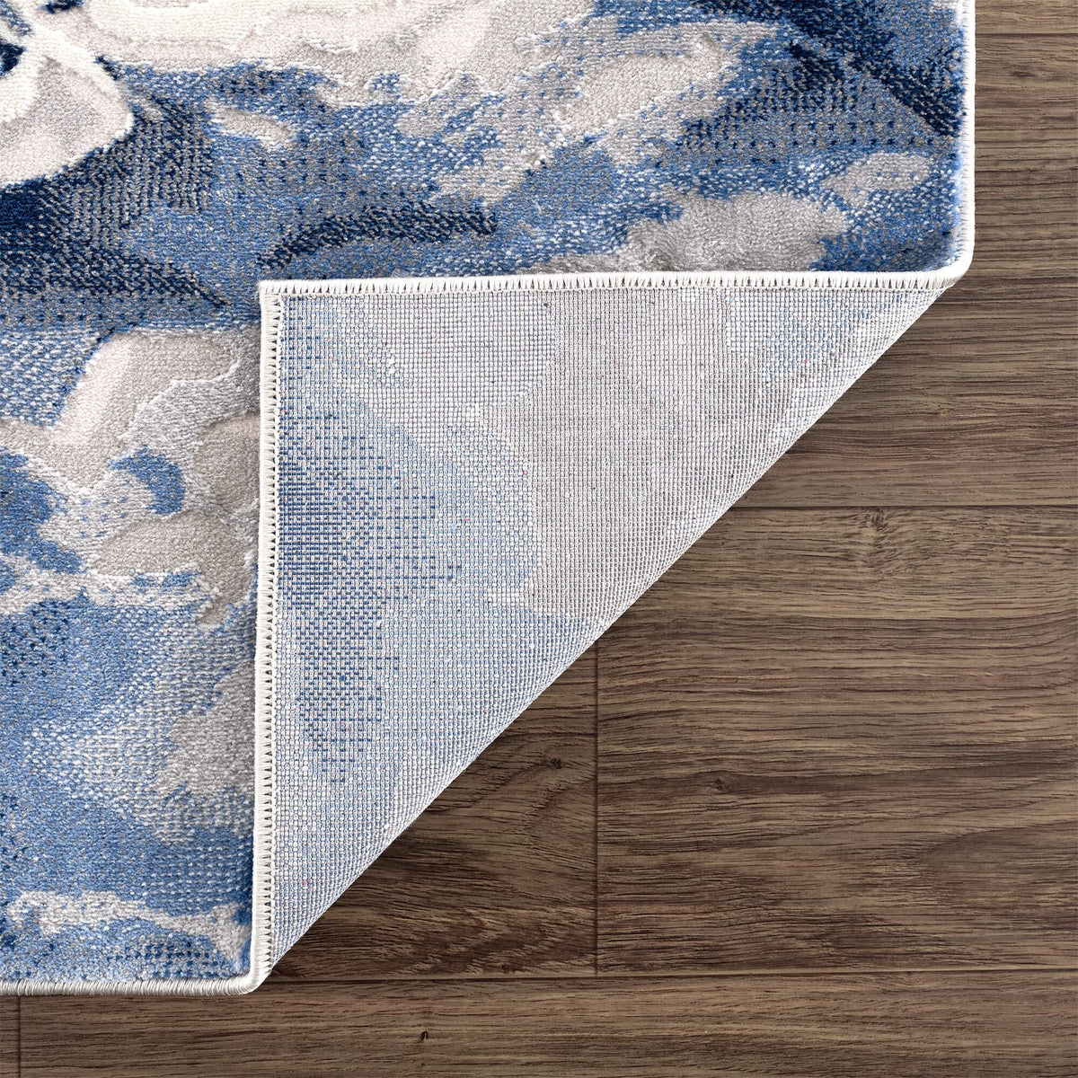 Rugs Contemporary Blue & Grey Marble Ice Design Washable 7'9" x 10'2" (8'x10') Area Rug - Modern Swirl Watercolor Bedroom Rug by Abani – 8' x 10' (Rectangular), Model REG110A-8