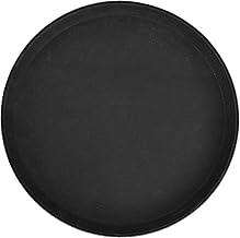 Winco 14" Black Premium Round Fiberglass Glass Tray