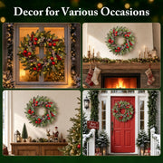 Worthyeah Pine Artificial Christmas Wreath, 24 Inch, Christmas