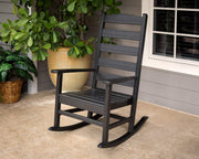 ® Shaker Porch Rocking Chair in Black by Polywood – High Density Polyethylene (HDPE), Black, Model R114BL